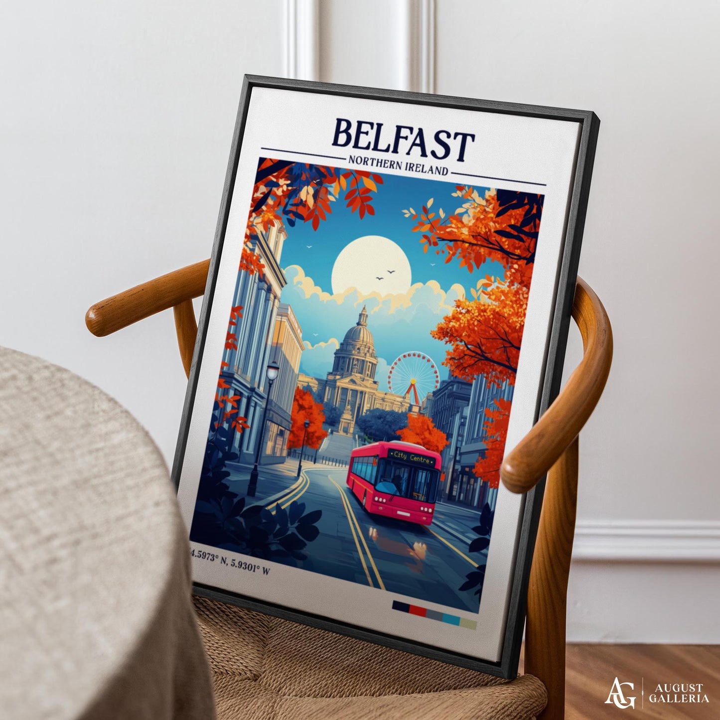 Belfast Northern Ireland Retro Travel Print