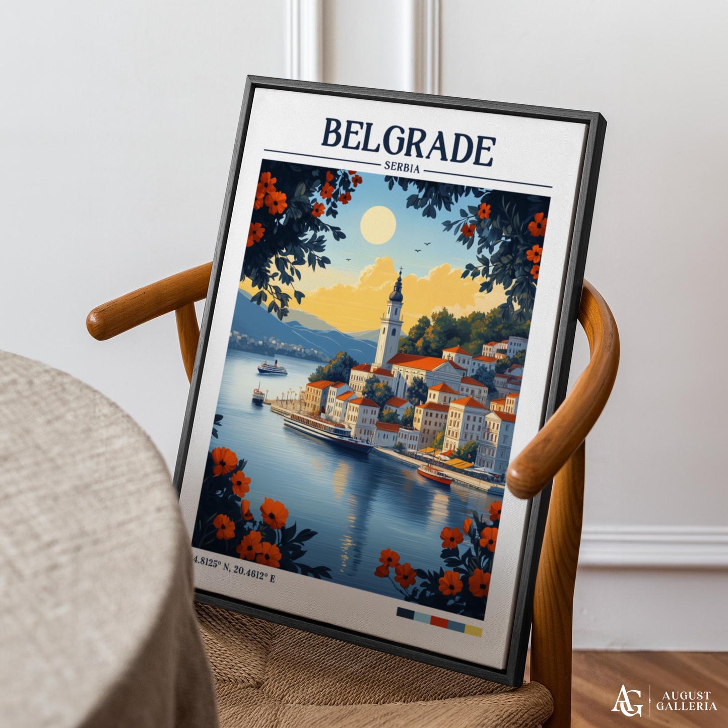Belgrade Serbia Retro Travel Print