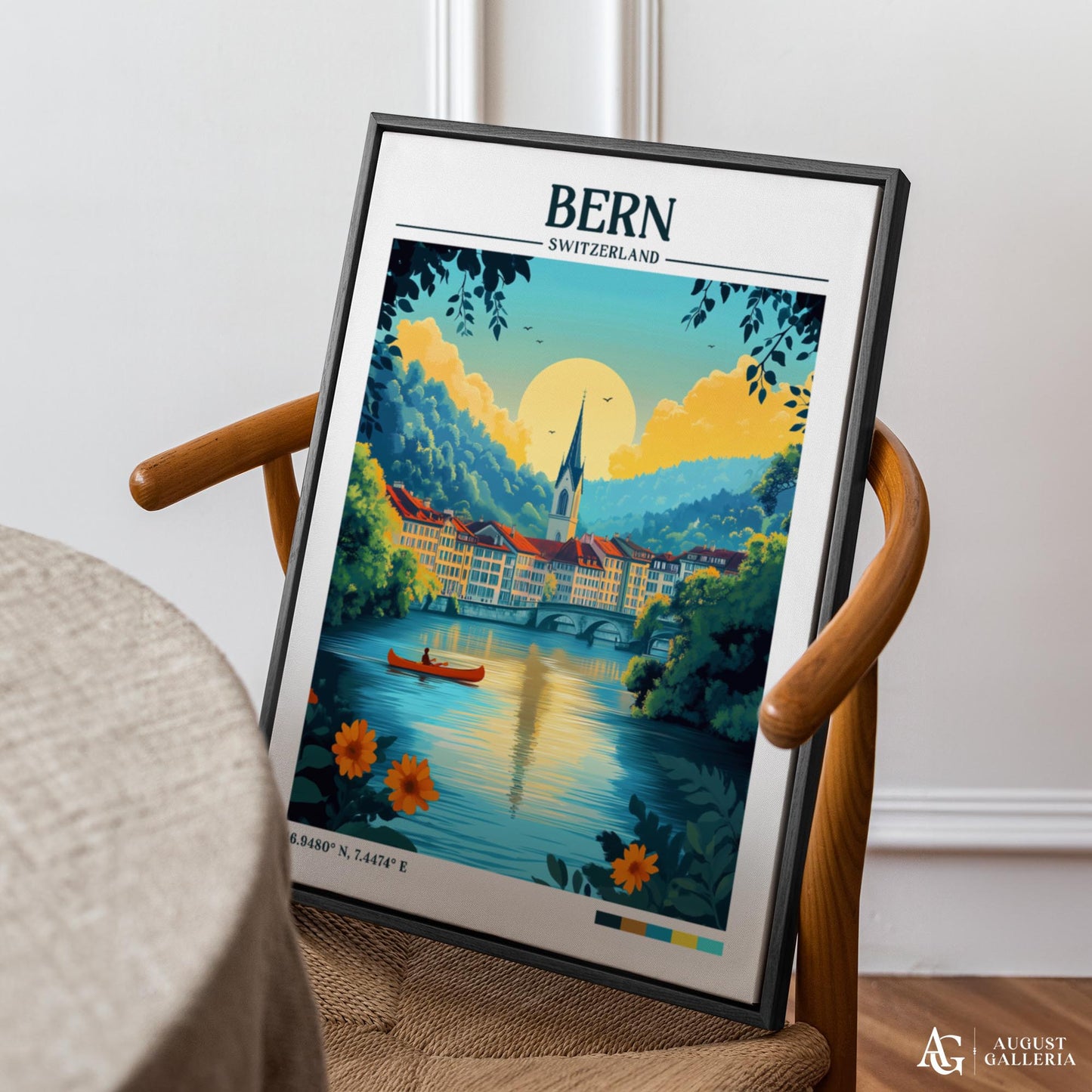 Bern Switzerland Retro Travel Print