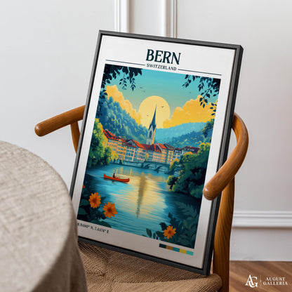 Bern Switzerland Retro Travel Print