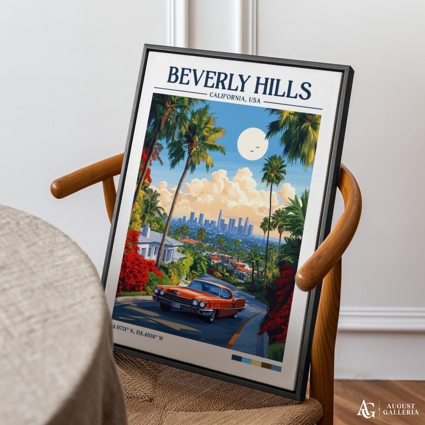 Beverly Hills Retro Travel Print