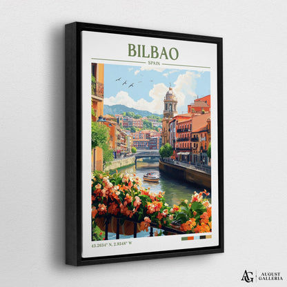 Bilbao Spain Retro Travel Print