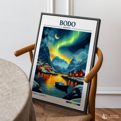 Bodo Norway Retro Travel Print