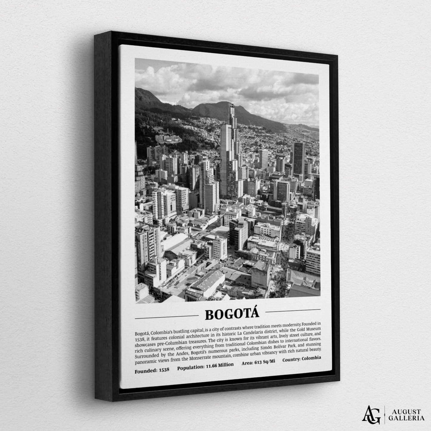 Bogotá Black & White City Print