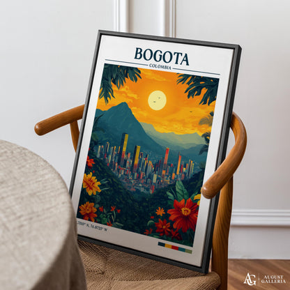 Bogota Colombia Retro Travel Print