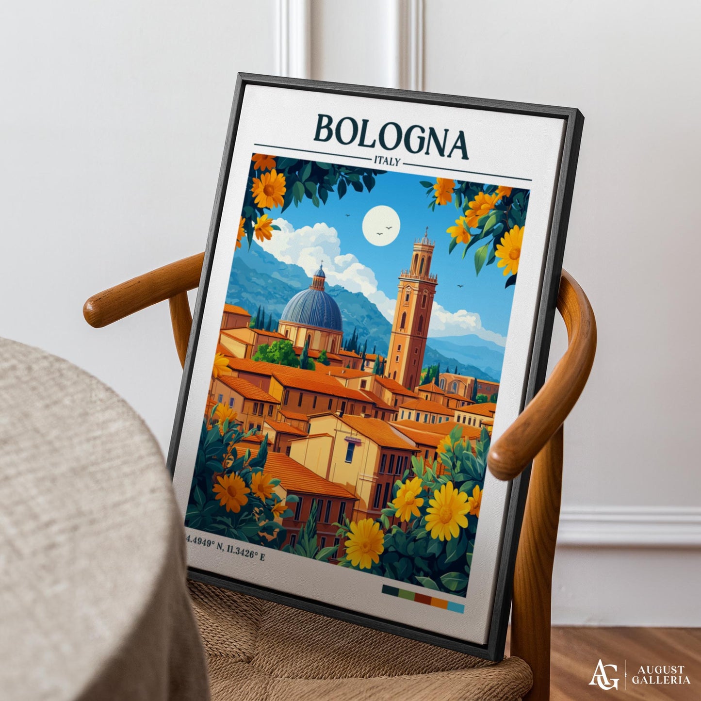 Bologna Italy Retro Travel Print