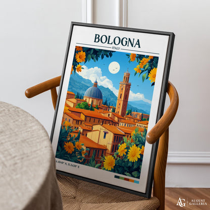 Bologna Italy Retro Travel Print
