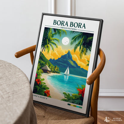 Bora Bora Retro Travel Print