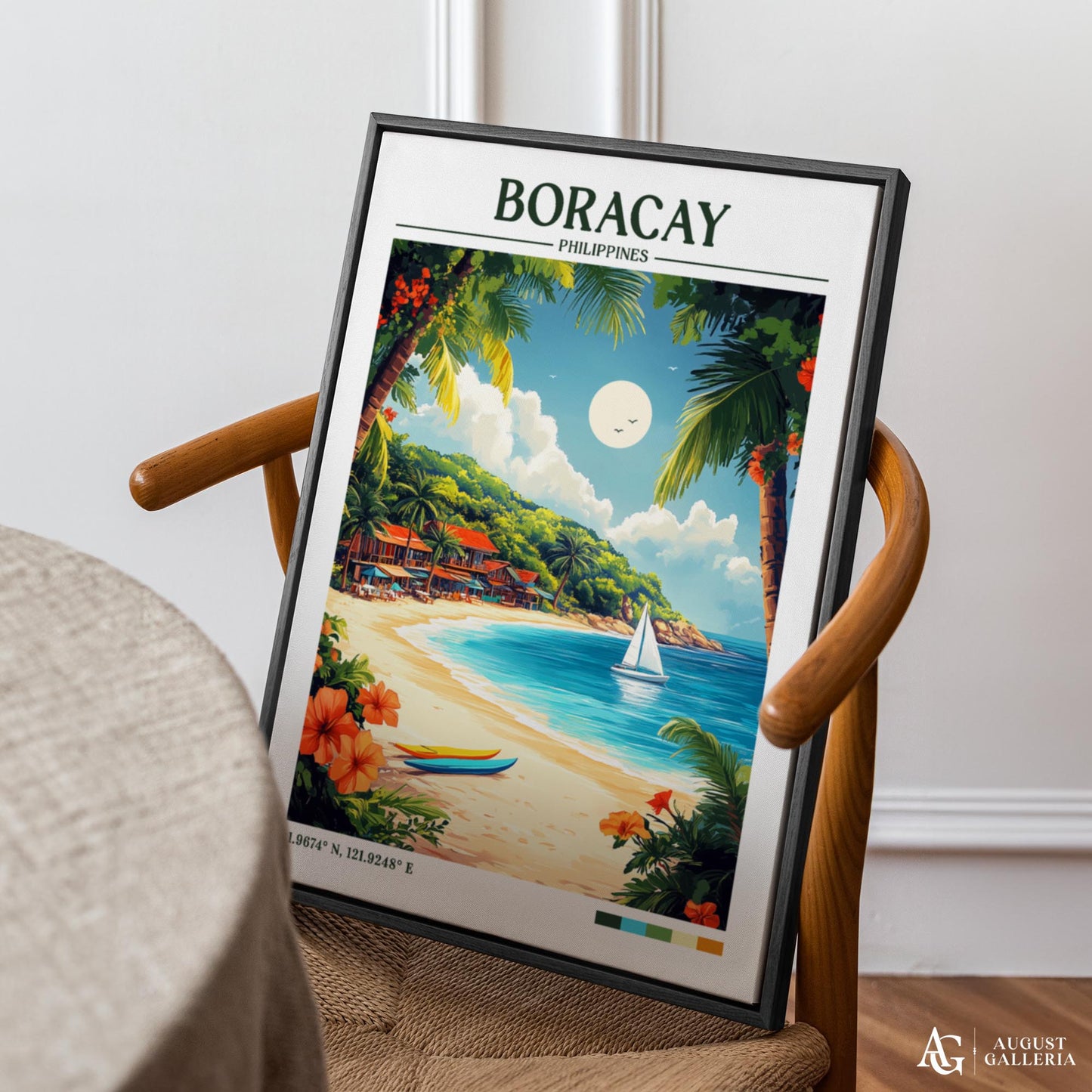 Boracay Philippines Retro Travel Print