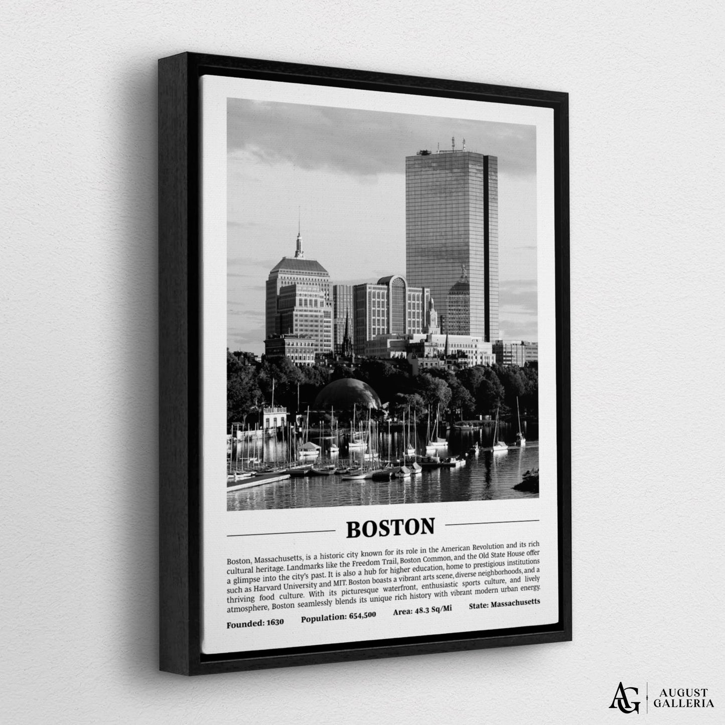 Boston Black & White City Print