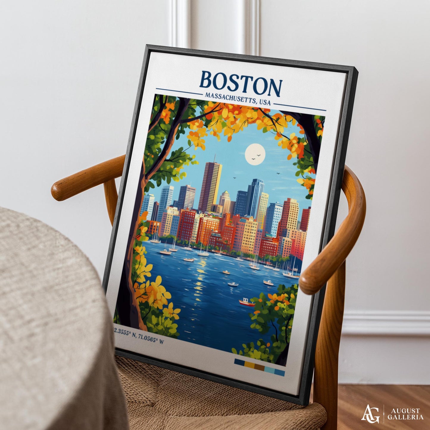 Boston Massachusetts Retro Travel Print