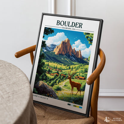 Boulder Colorado Retro Travel Print