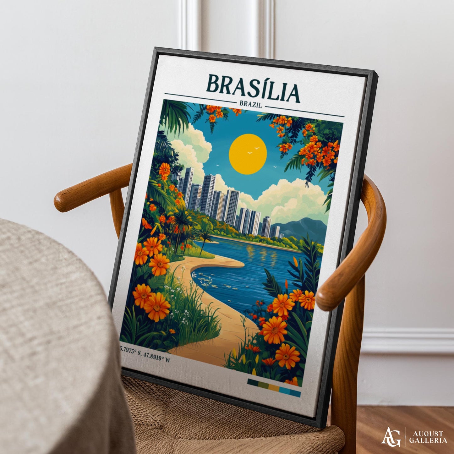 Brasília Brazil Retro Travel Print