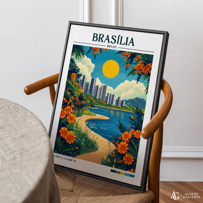 Brasília Brazil Retro Travel Print