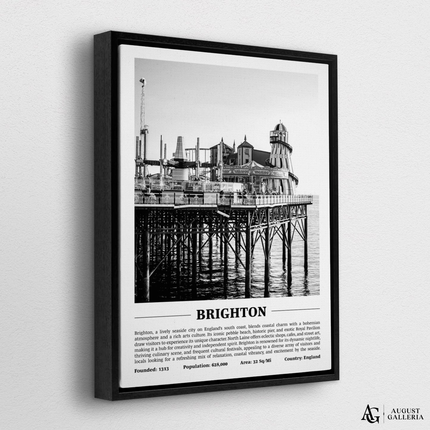 Brighton Black & White City Print