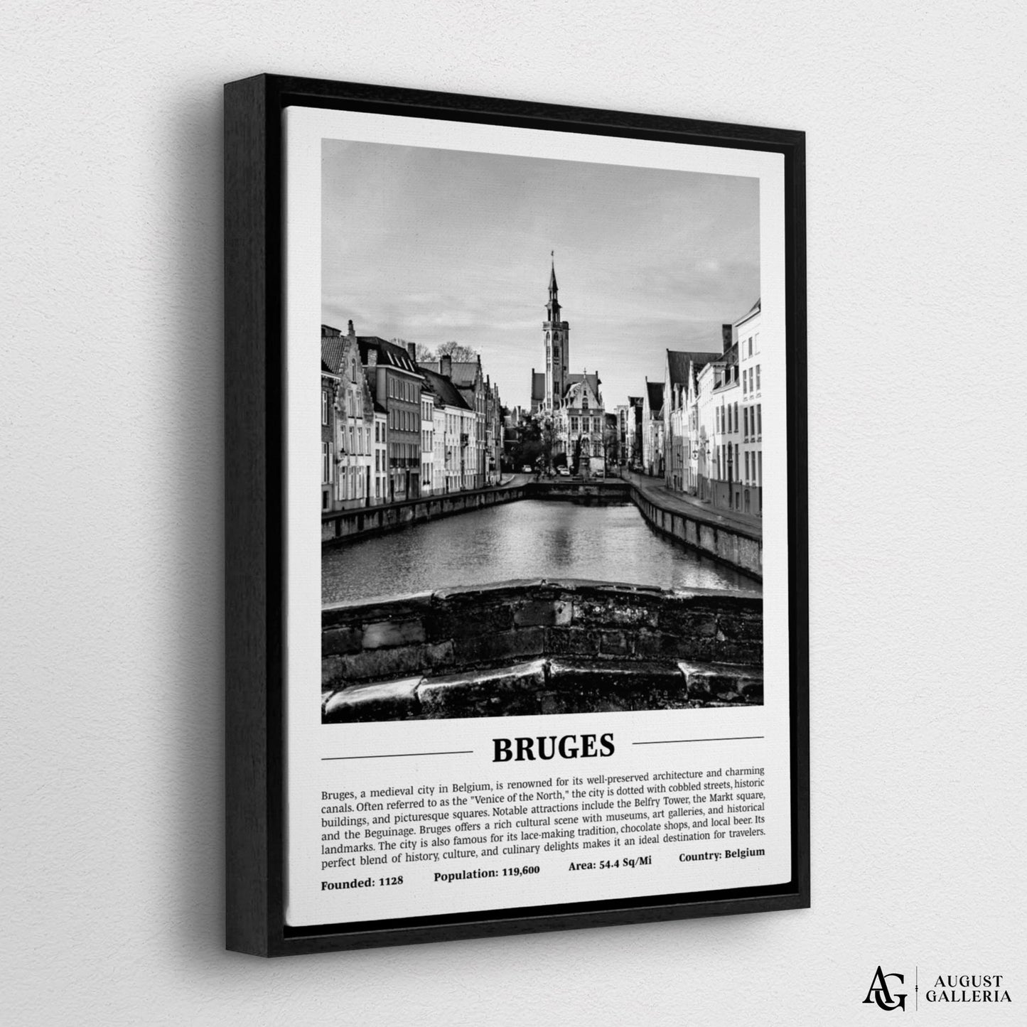 Bruges Black & White City Print