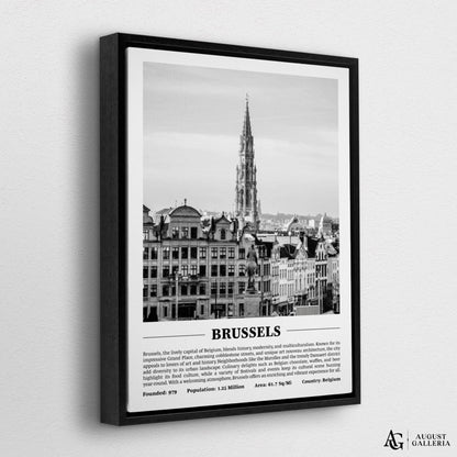 Brussels Black & White City Print