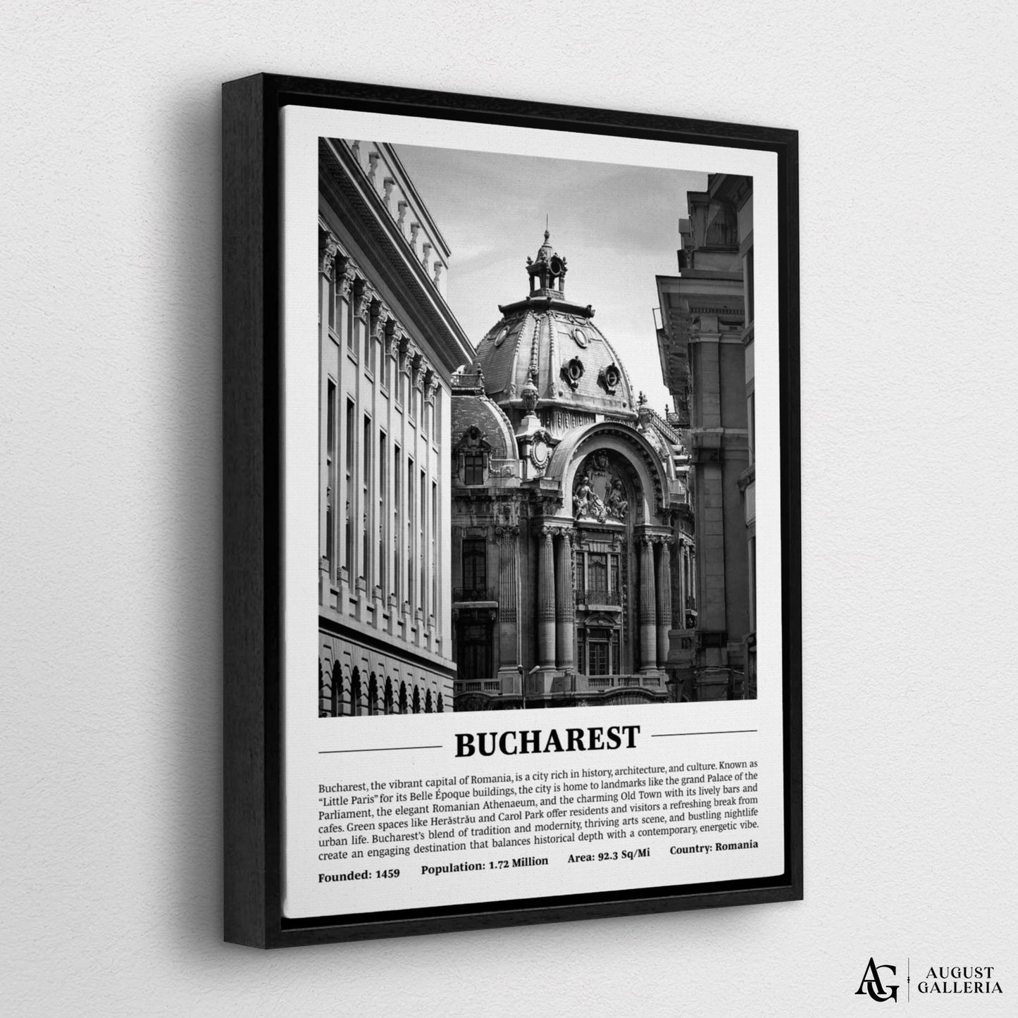 Bucharest Black & White City Print