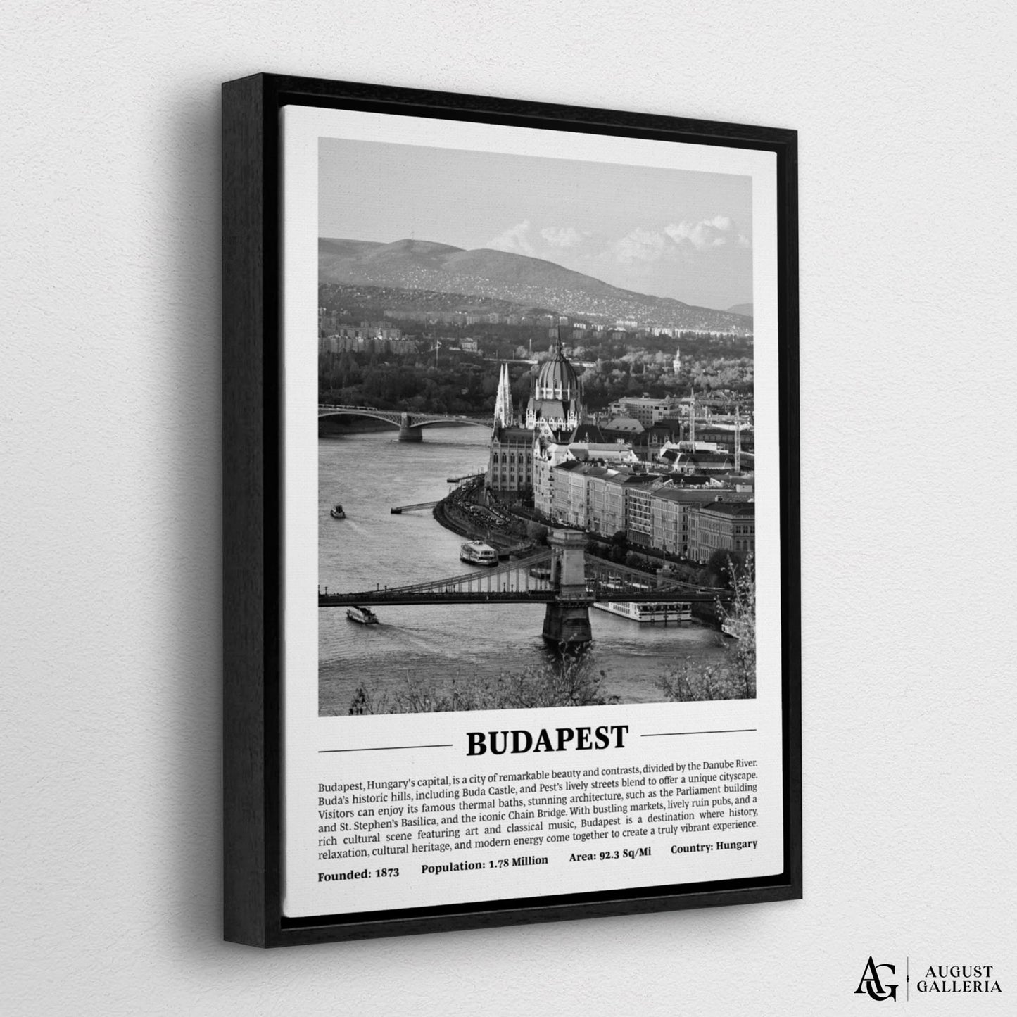 Budapest Black & White City Print