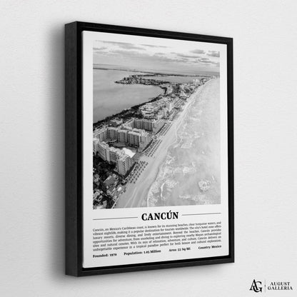 Cancún Black & White City Print