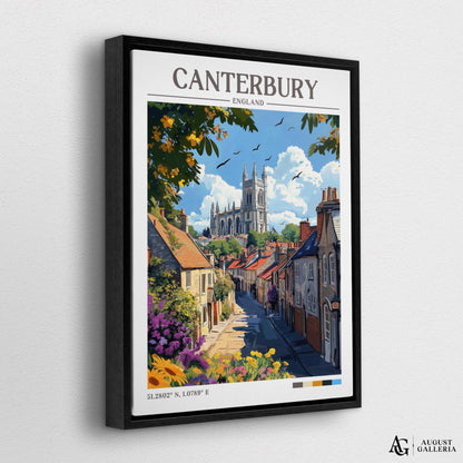 Canterbury England Retro Travel Print