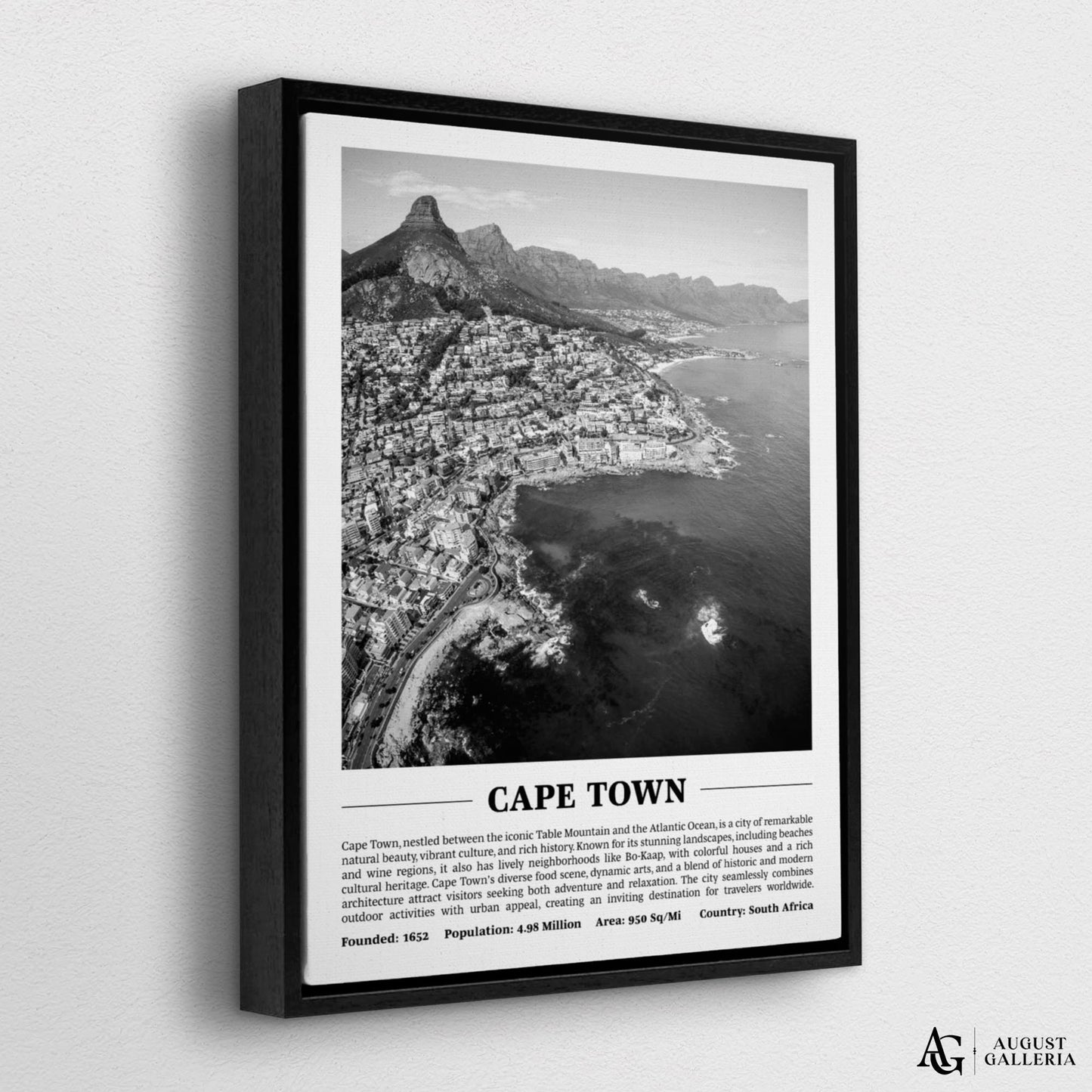 Cape Town Black & White City Print