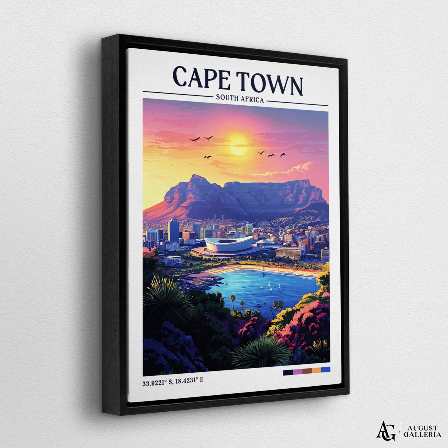 Cape Town South Africa Retro Travel Print