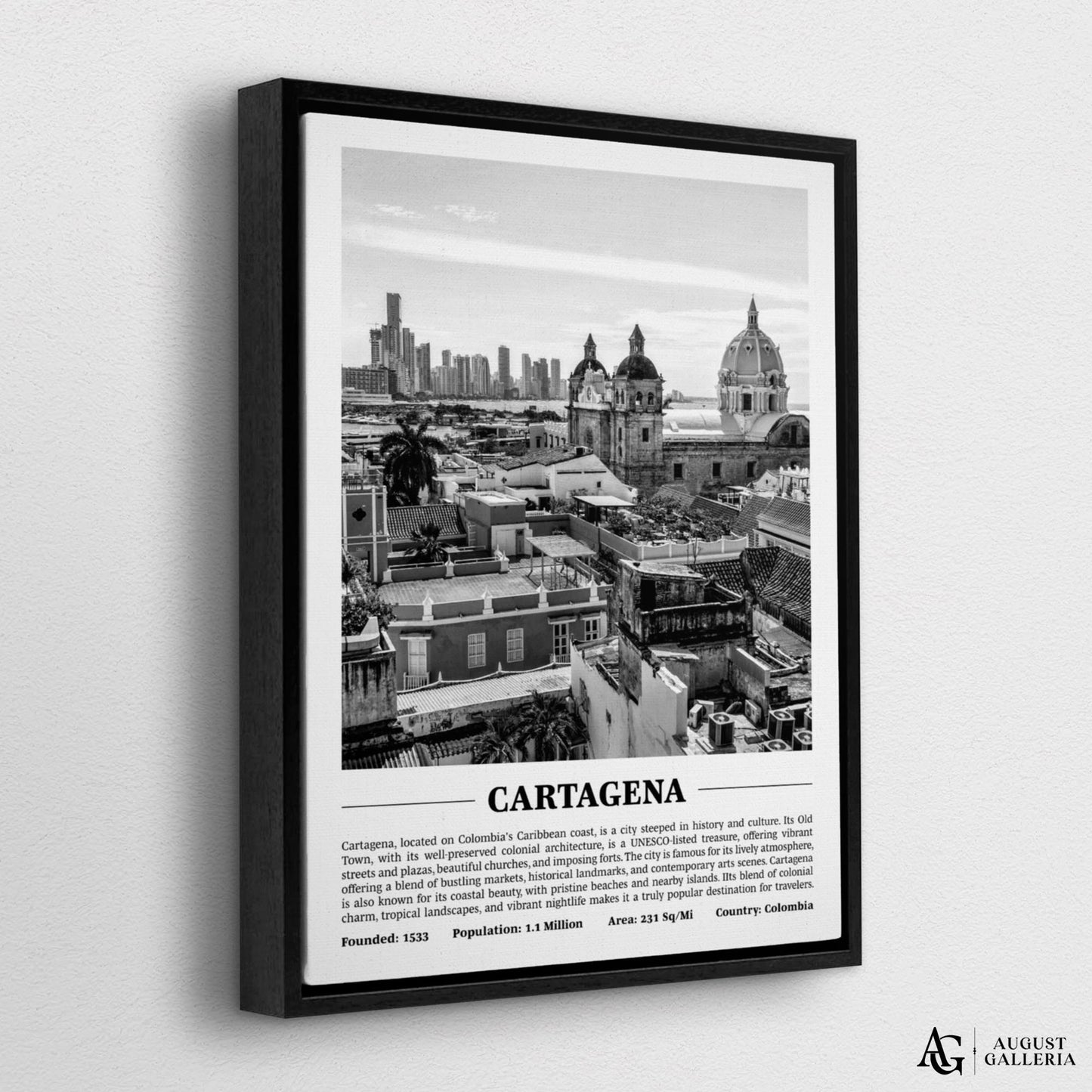 Cartagena Black & White City Print