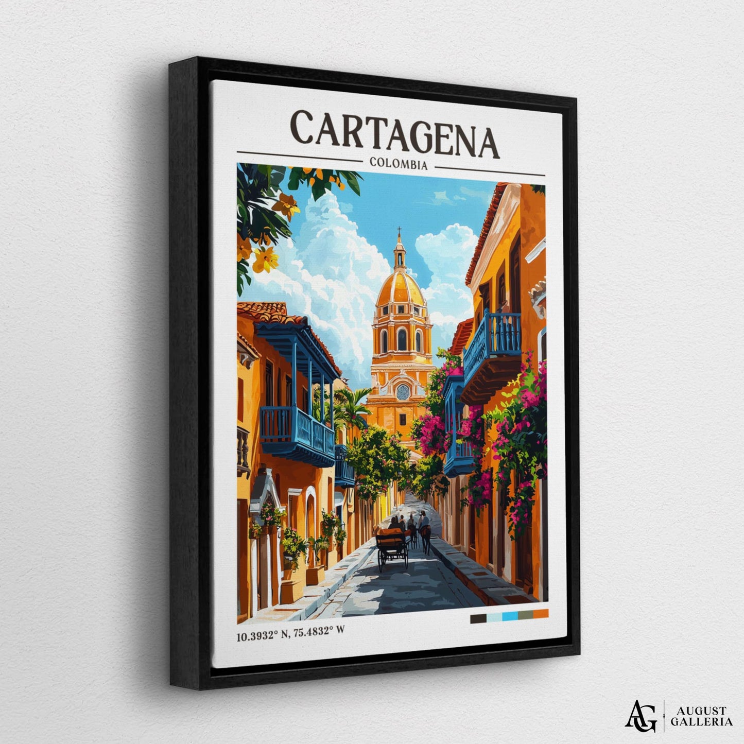 Cartagena Colombia Retro Travel Print