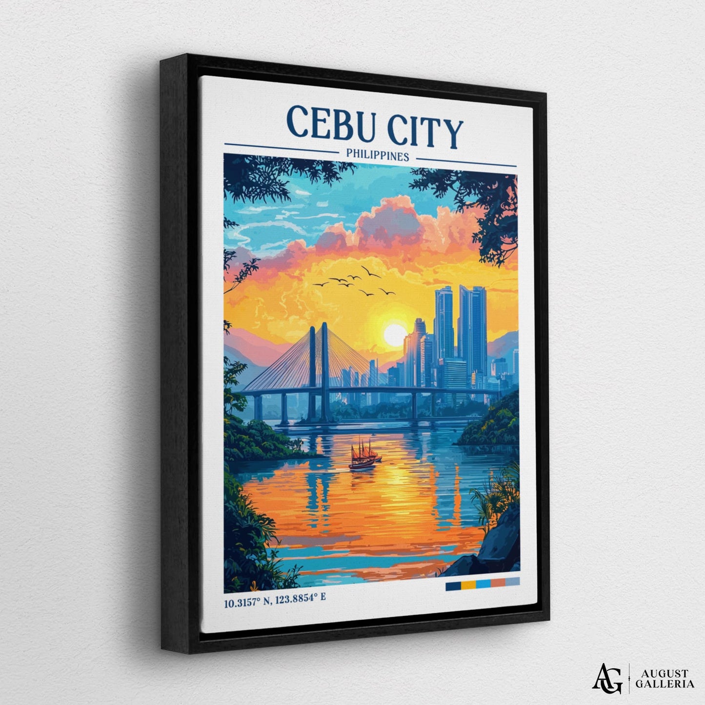 Cebu City Philippines Retro Travel Print