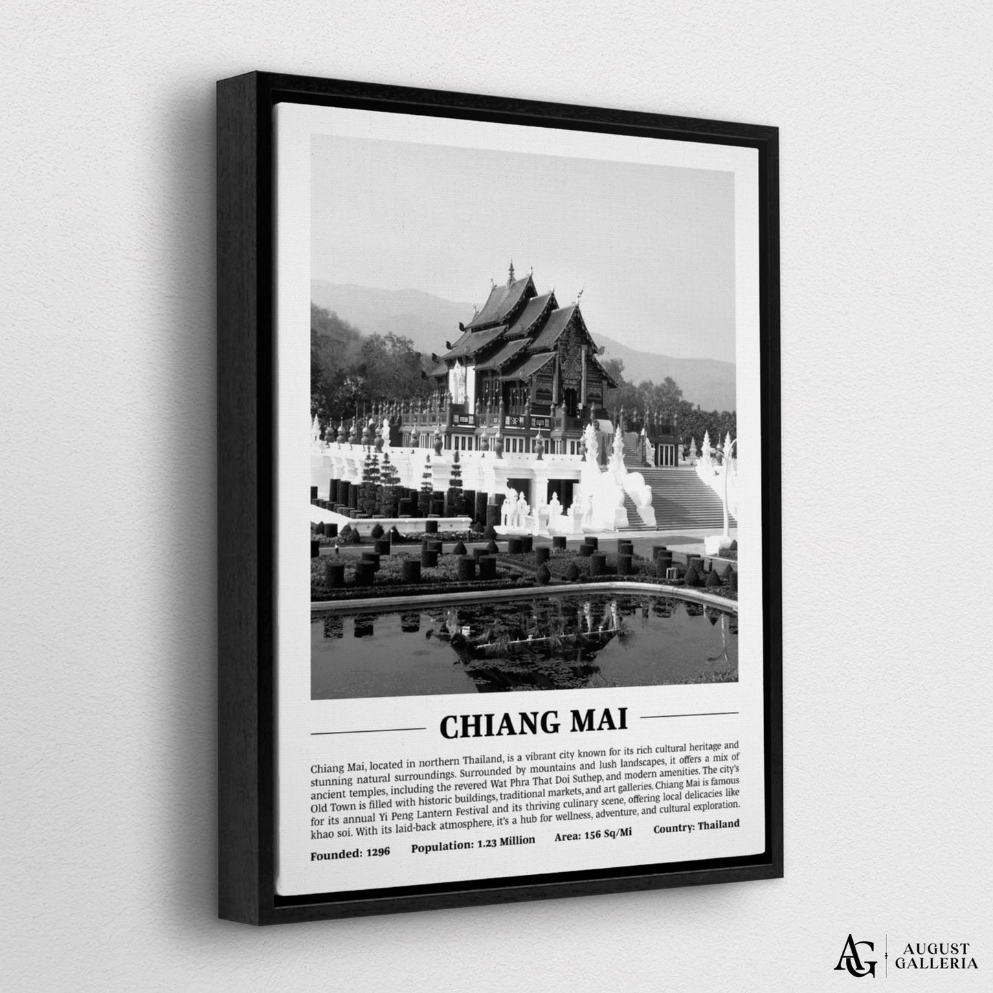 Chiang Mai Black & White City Print