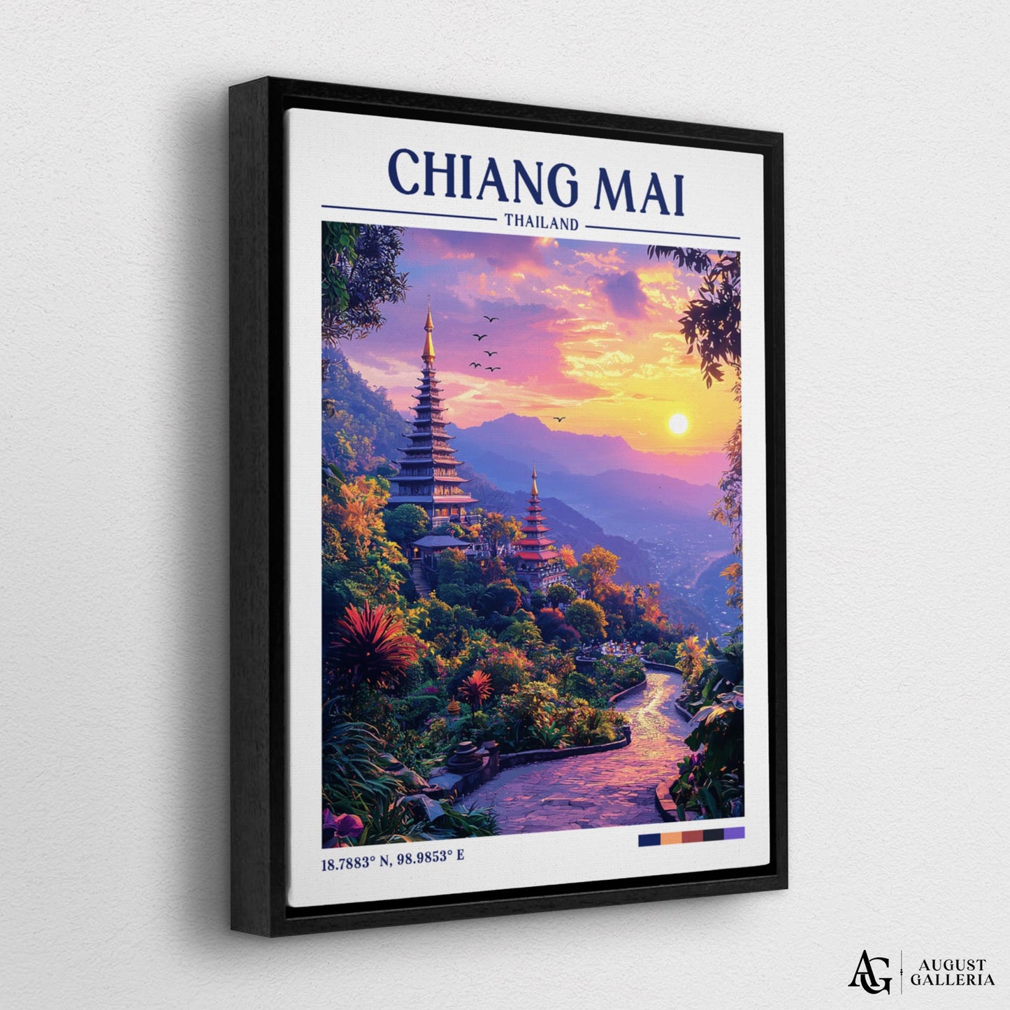 Chiang Mai Thailand Retro Travel Print