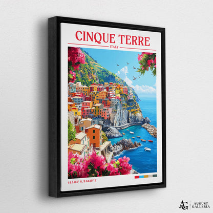 Cinque Terre Italy Retro Travel Print