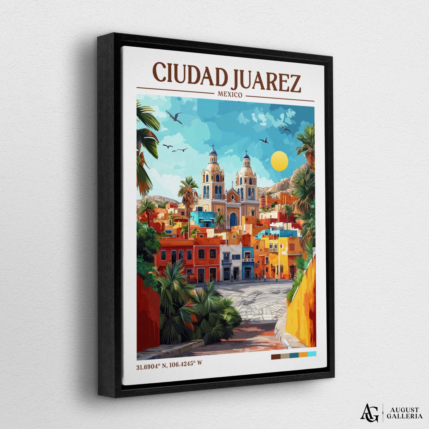 Ciudad Juárez Mexico Retro Travel Print