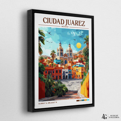 Ciudad Juárez Mexico Retro Travel Print