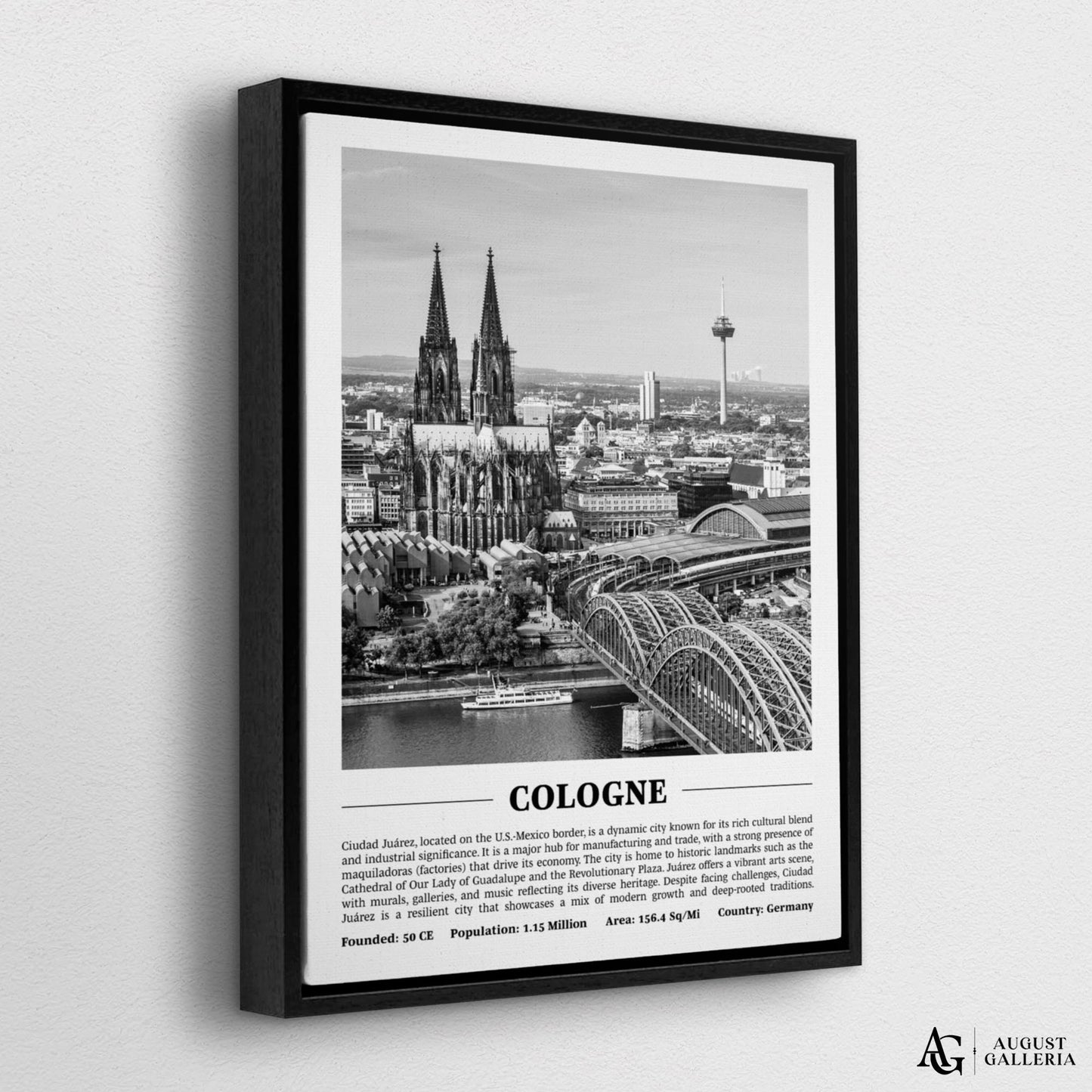 Cologne Black & White City Print