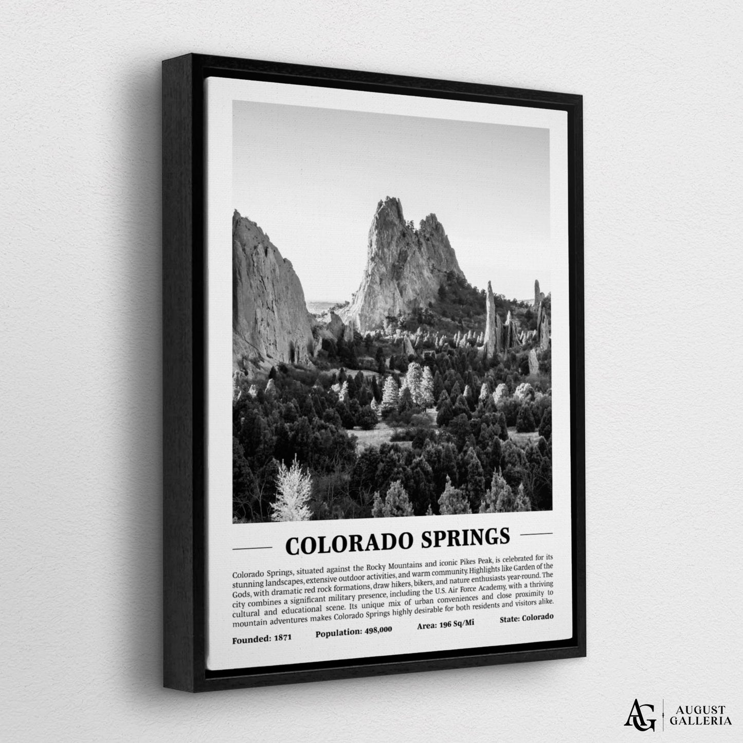 Colorado Springs Black & White City Print