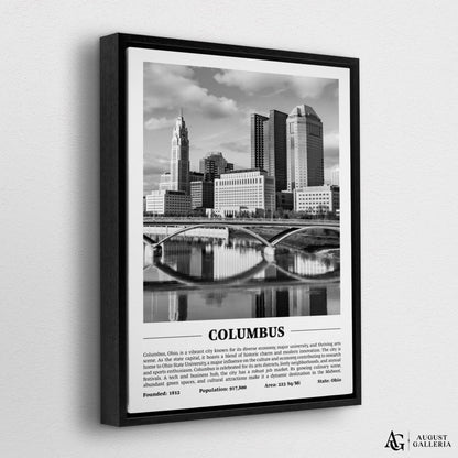 Columbus Black & White City Print