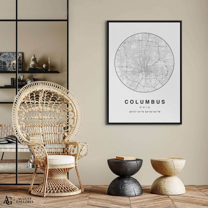 Columbus Minimalist Map