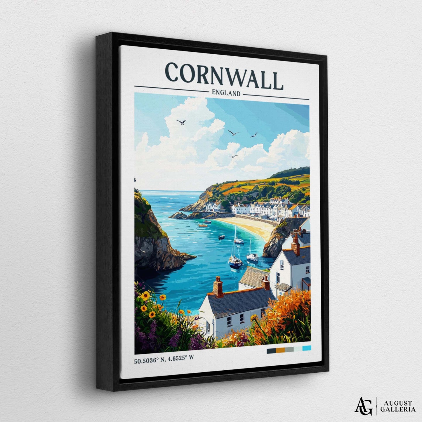 Cornwall England Retro Travel Print