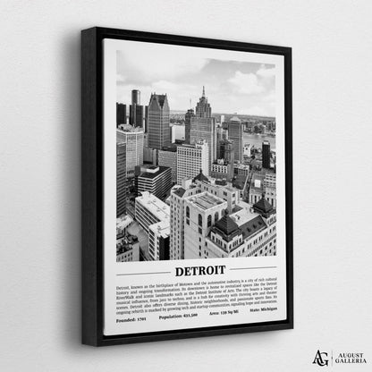 Detroit Black & White City Print