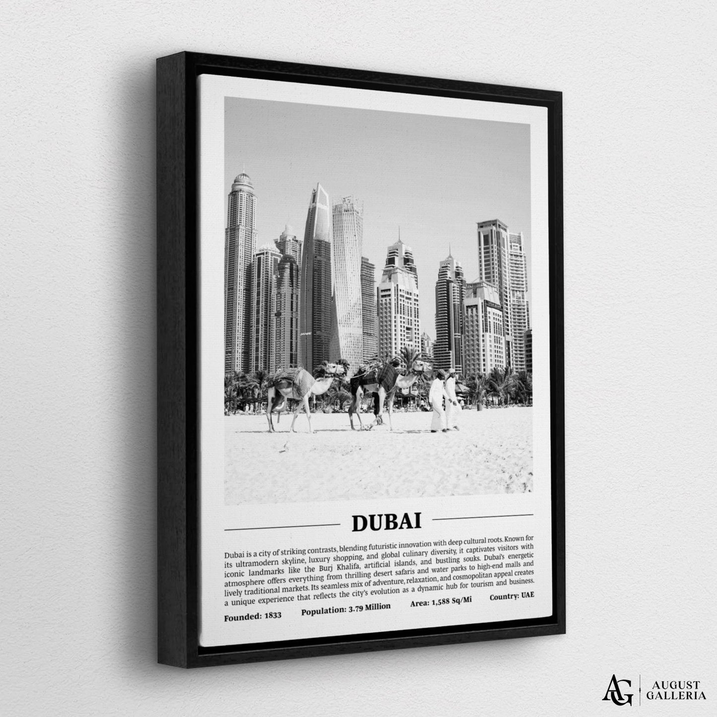 Dubai Black & White City Print