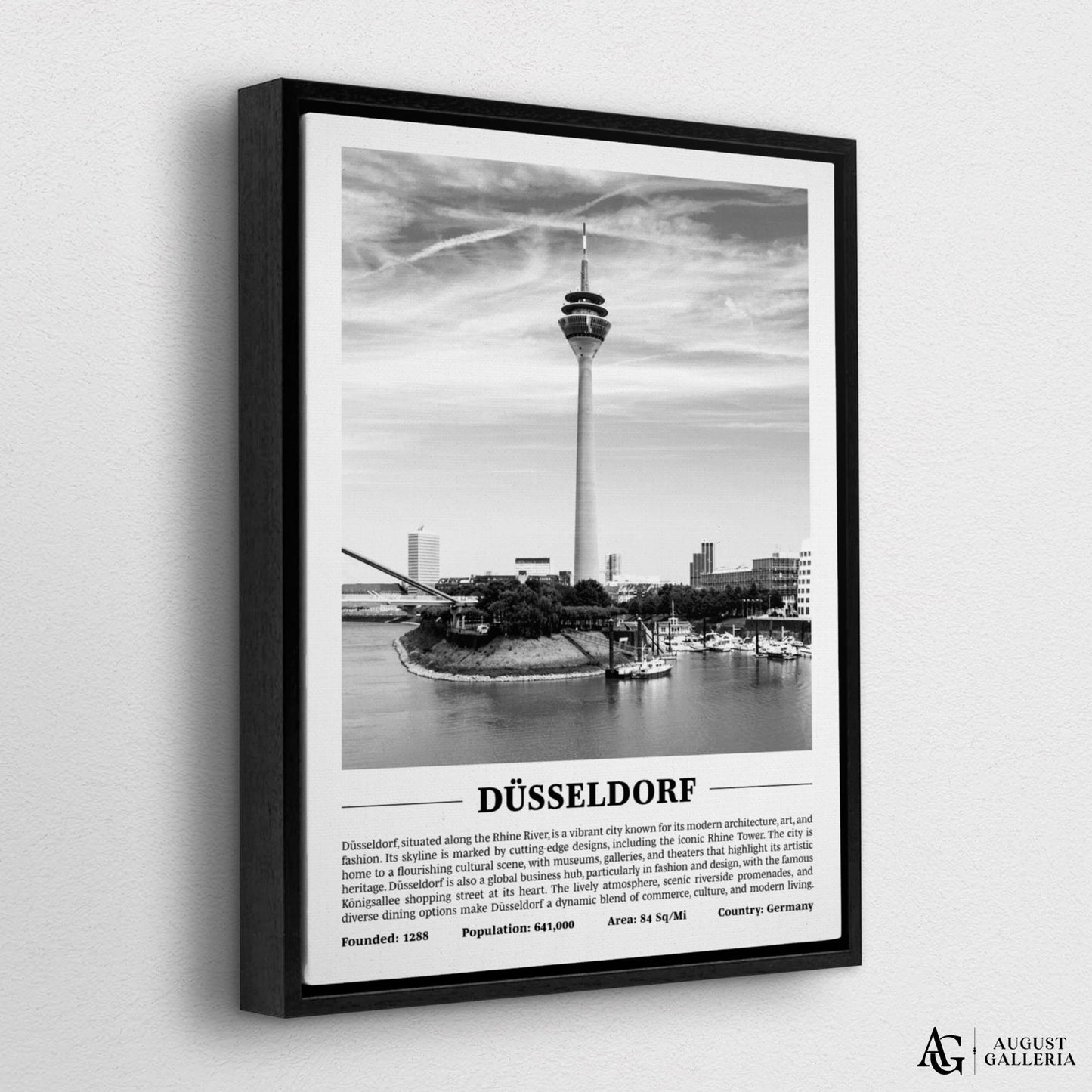 Düsseldorf Black & White City Print