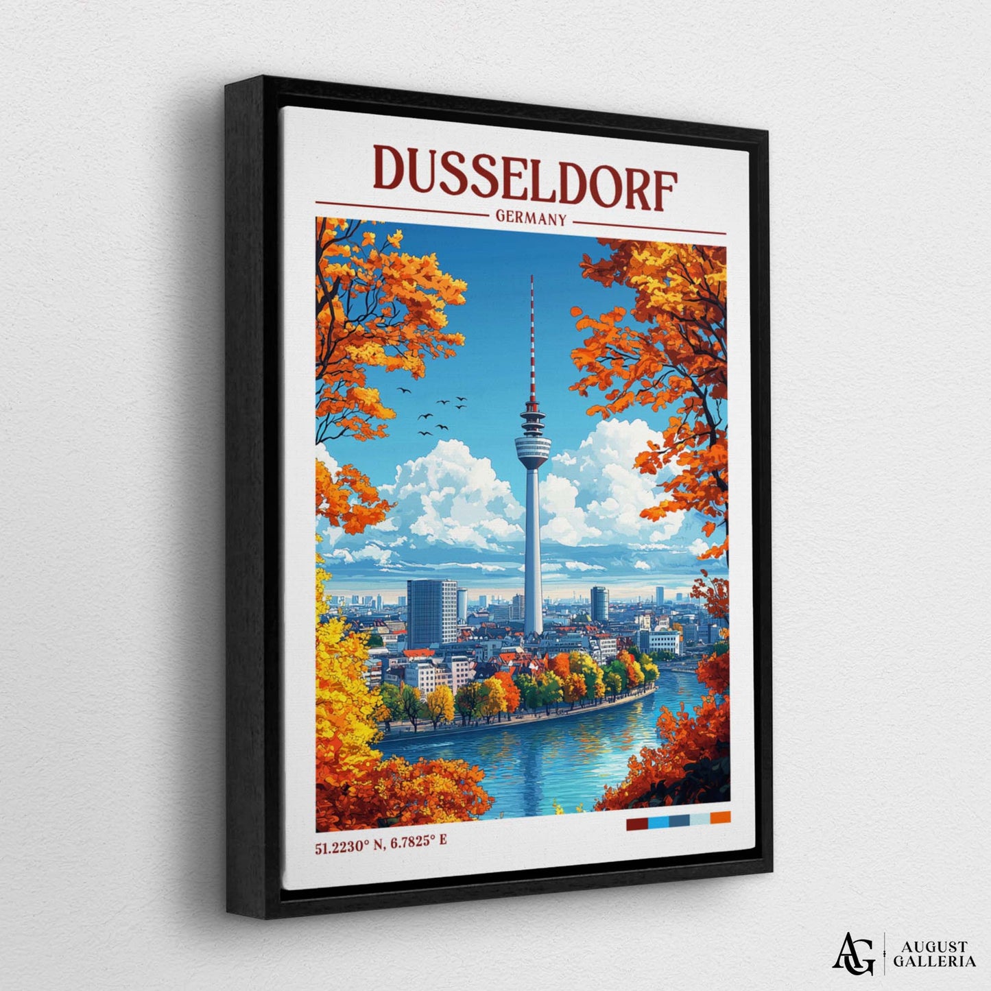 Düsseldorf Germany Retro Travel Print