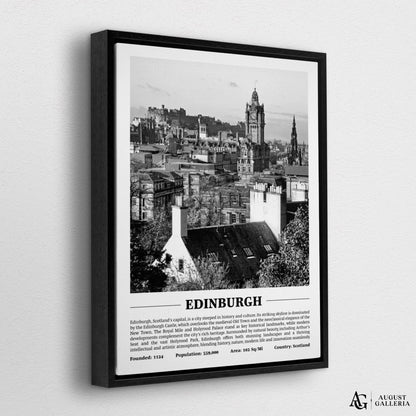 Edinburgh Black & White City Print