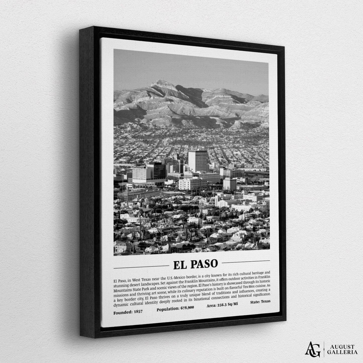 El Paso Black & White City Print