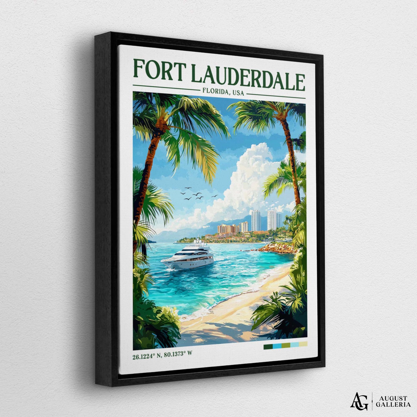 Fort Lauderdale Florida Retro Travel Print