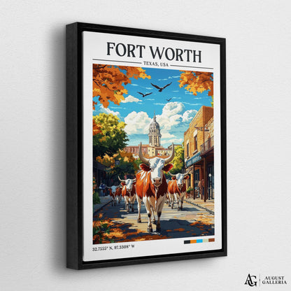 Fort Worth Texas Retro Travel Print