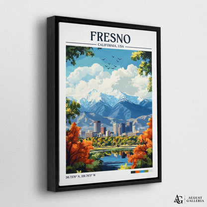 Fresno California Retro Travel Print