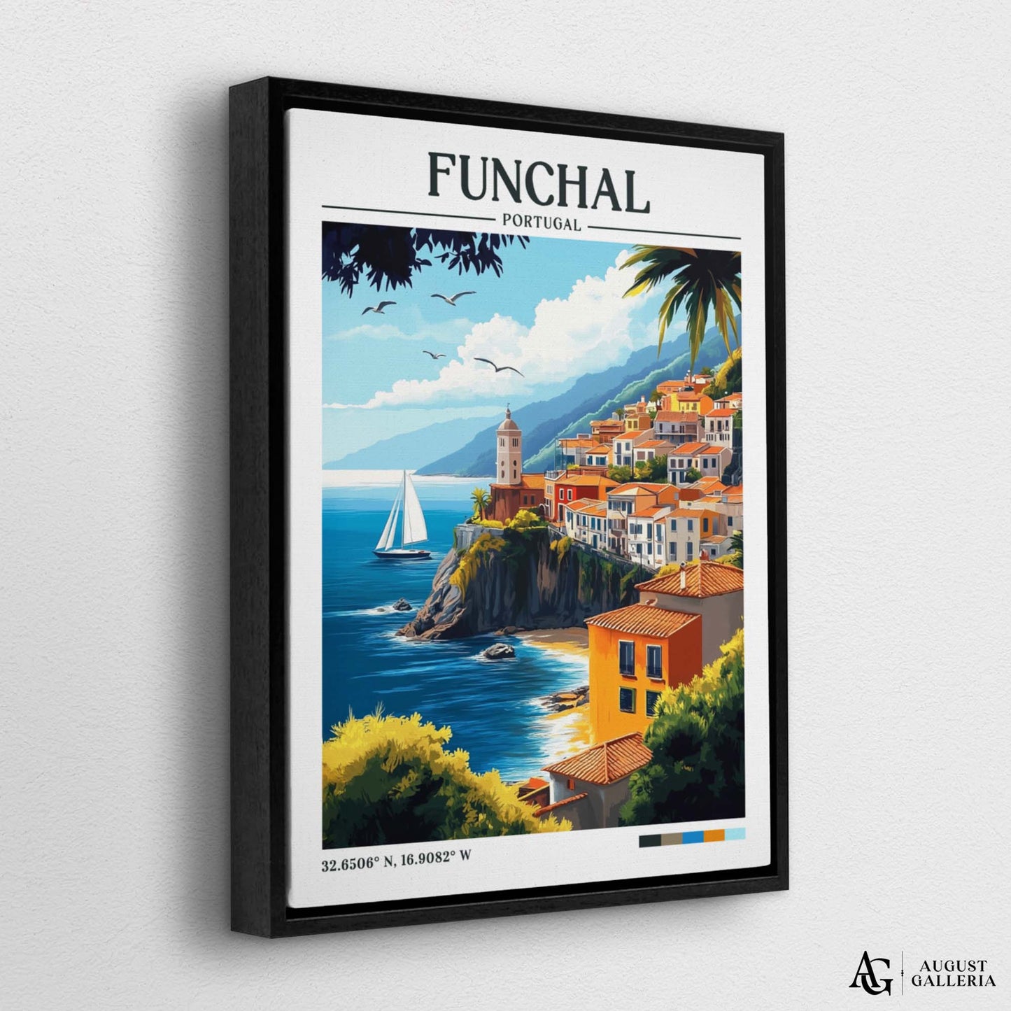 Funchal Portugal Retro Travel Print